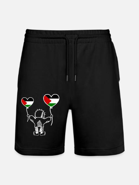 Handala free palestine - Stanley/Stella uniseks bio-joggingshorts Mover  - zwart