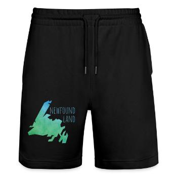 newfoundland - Stanley/Stella Unisex Bio Joggingshorts Trainer  - Schwarz - Vorne - Nik (191cm) & Marisol (170cm)