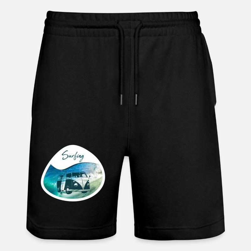 Bus de surf - design - Short de jogging bio TRAINER Stanley/Stella unisexe - noir