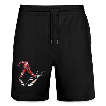 Eishockey - Stanley/Stella Unisex Bio Joggingshorts Trainer  - Schwarz - Vorne - Nik (191cm) & Marisol (170cm)