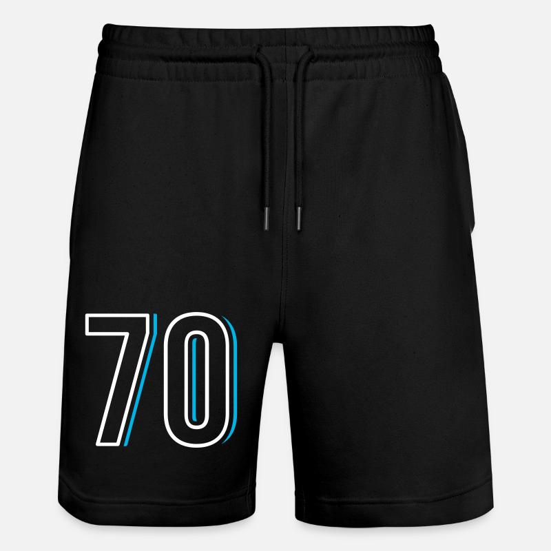 Nummer 70 - Siebzig - Stanley/Stella Unisex Bio Joggingshorts Trainer - Schwarz