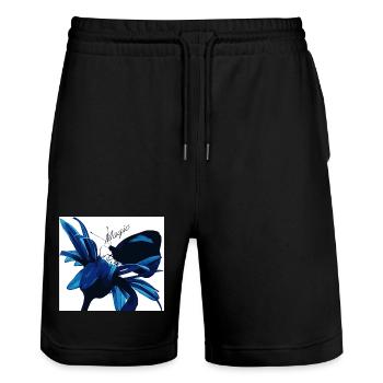 Blue Blossom Magic with Magic - Stanley/Stella Trainer Unisex Organic Jogging Shorts - black - Front - Nik (191cm) & Marisol (170cm)