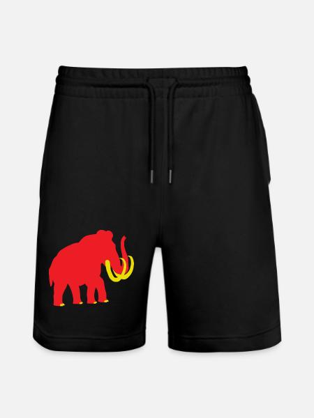 Woolly Mammoth red yellow - Stanley/Stella Trainer Unisex Organic Jogging Shorts - black
