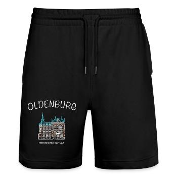 Oldenburg, Historisches Rathaus, Niedersachsen - Stanley/Stella Unisex Bio Joggingshorts Trainer  - Schwarz - Vorne - Nik (191cm) & Marisol (170cm)