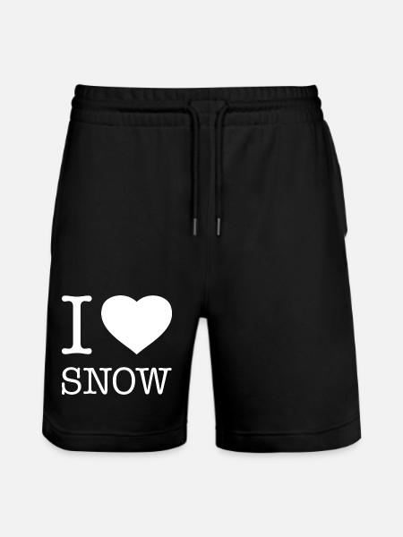 I LOVE SNOW - Stanley/Stella Trainer Unisex Organic Jogging Shorts - black