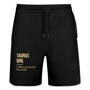 Taureau - Short de jogging bio TRAINER Stanley/Stella unisexe - noir - Devant - Nik (191cm) & Marisol (170cm)