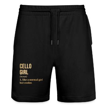 Cello - Stanley/Stella Trainer Unisex Organic Jogging Shorts - black - Front - Nik (191cm) & Marisol (170cm)