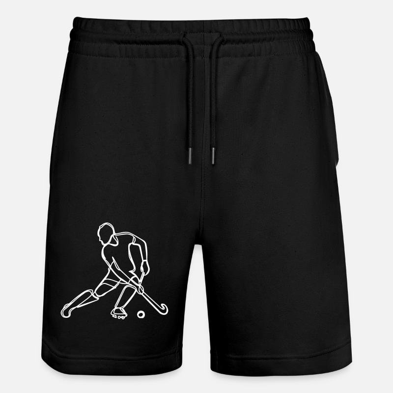 Dessin de hockey sur gazon - Short de jogging bio TRAINER Stanley/Stella unisexe - noir