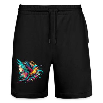 Colibri - Short de jogging bio TRAINER Stanley/Stella unisexe - noir - Devant - Nik (191cm) & Marisol (170cm)