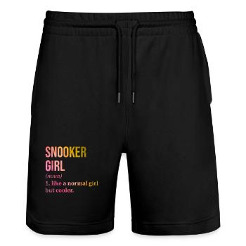 snooker - Short de jogging bio TRAINER Stanley/Stella unisexe - noir - Devant - Nik (191cm) & Marisol (170cm)