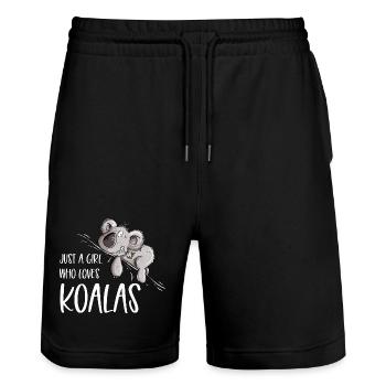 Just A Girl Who Loves Koalas Koala Bear - Stanley/Stella Trainer Unisex Organic Jogging Shorts - black - Front - Nik (191cm) & Marisol (170cm)
