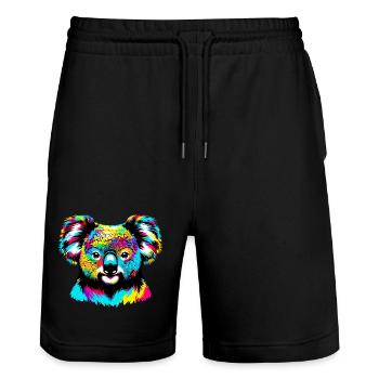 Koala - Short de jogging bio TRAINER Stanley/Stella unisexe - noir - Devant - Nik (191cm) & Marisol (170cm)