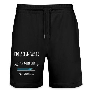 Edelsteinfasser Ausbildung Beruf Geschenk - Stanley/Stella Unisex Bio Joggingshorts Trainer  - Schwarz - Vorne - Nik (191cm) & Marisol (170cm)