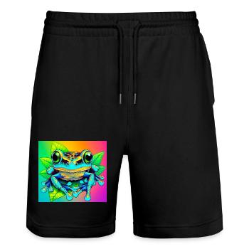 grenouille - Short de jogging bio TRAINER Stanley/Stella unisexe - noir - Devant - Nik (191cm) & Marisol (170cm)