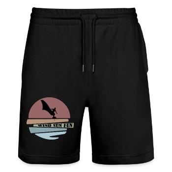 Wingfoil sunset Silhouette - Stanley/Stella Unisex Bio Joggingshorts Trainer  - Schwarz - Vorne - Nik (191cm) & Marisol (170cm)