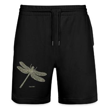 Libelle Odonata - Stanley/Stella Unisex Bio Joggingshorts Trainer  - Schwarz - Vorne - Nik (191cm) & Marisol (170cm)