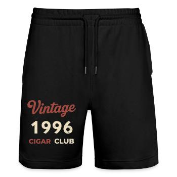 Vintage 1996 Cigar Club Rétro Naissance Année Cadeau - Short de jogging bio TRAINER Stanley/Stella unisexe - noir - Devant - Nik (191cm) & Marisol (170cm)