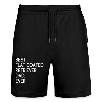 Flat-Coated Retriever - Stanley/Stella Unisex Bio Joggingshorts Trainer  - Schwarz - Vorne - Nik (191cm) & Marisol (170cm)