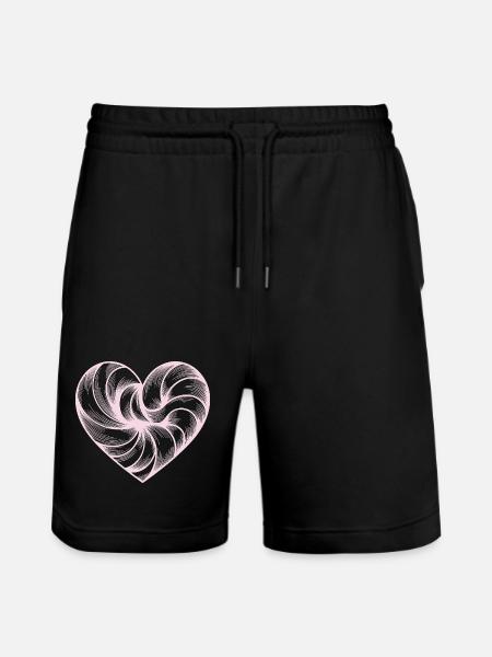 Pastel Heart Swirl Art - Stanley/Stella Trainer Unisex Organic Jogging Shorts - black