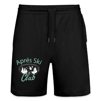 Après Ski Club Skiing Party Slope Winter Sports - Stanley/Stella Trainer Unisex Organic Jogging Shorts - black - Front - Nik (191cm) & Marisol (170cm)