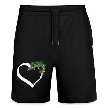 Garden & Plant Lovers Gifts - Stanley/Stella Trainer Unisex Organic Jogging Shorts - black - Front - Nik (191cm) & Marisol (170cm)