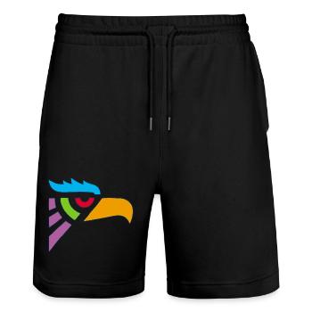Tribal Eagle Head - Stanley/Stella Trainer Unisex Organic Jogging Shorts - black - Front - Nik (191cm) & Marisol (170cm)