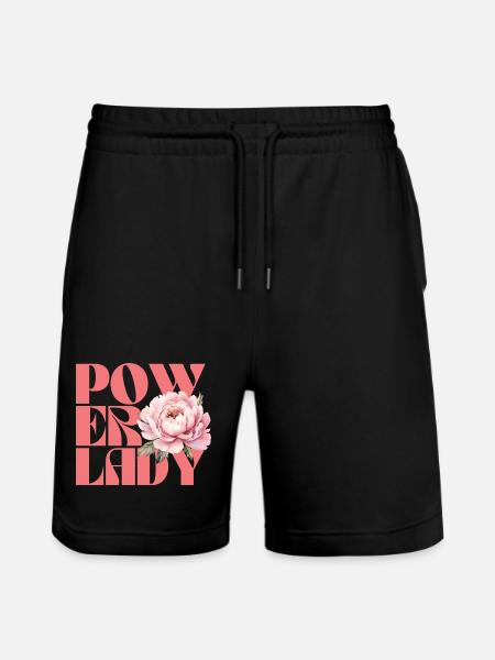 Power lady - Stanley/Stella Trainer Unisex Organic Jogging Shorts - black