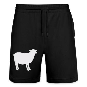 Schaf-Silhouette - Stanley/Stella Unisex Bio Joggingshorts Trainer  - Schwarz - Vorne - Nik (191cm) & Marisol (170cm)