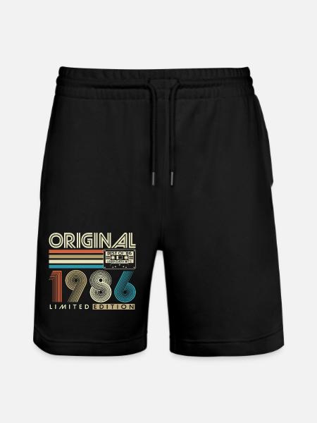 40e anniversaire Rétro Cadeau 1986 - Short de jogging bio TRAINER Stanley/Stella unisexe - noir
