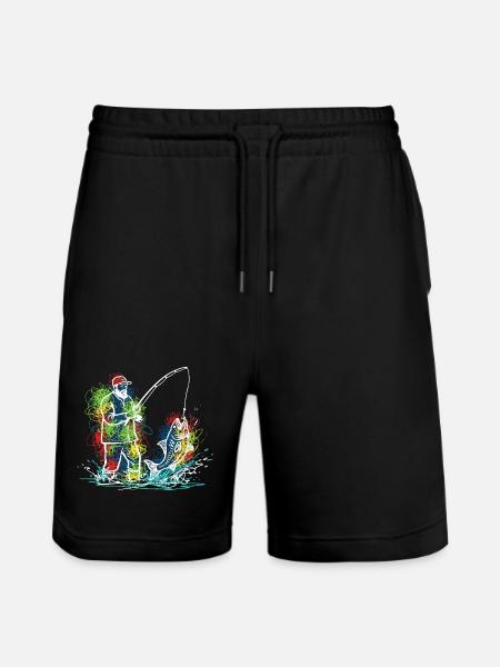 Fischerlegende Fischerfisch - Stanley/Stella Unisex Bio Joggingshorts Trainer  - Schwarz