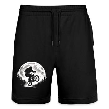 Saut BMX Bigfoot - Short de jogging bio TRAINER Stanley/Stella unisexe - noir - Devant - Nik (191cm) & Marisol (170cm)