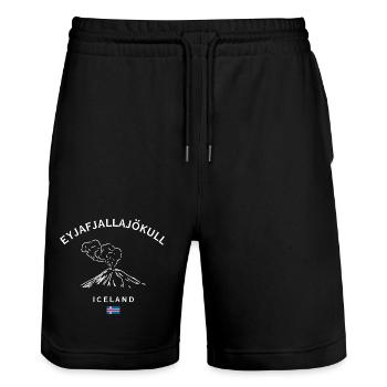 Volcan Eyjafjallajökull Islande - Short de jogging bio TRAINER Stanley/Stella unisexe - noir - Devant - Nik (191cm) & Marisol (170cm)