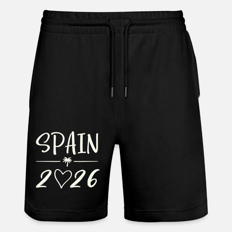 Spanien 2026 Palmen - Stanley/Stella Unisex Bio Joggingshorts Trainer - Schwarz