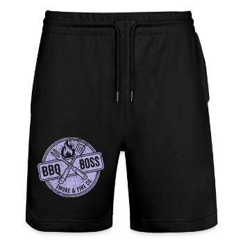 BBQ Griller Hoodie, Tasche, T-shirt Geschenk - Stanley/Stella Unisex Bio Joggingshorts Trainer  - Schwarz - Vorne - Nik (191cm) & Marisol (170cm)