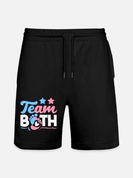 Team Both Twins Gender Reveal - Stanley/Stella Trainer Unisex Organic Jogging Shorts - black