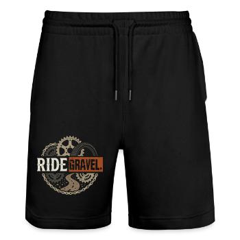 Vélo de gravier Bikepacking tout-terrain - Short de jogging bio TRAINER Stanley/Stella unisexe - noir - Devant - Nik (191cm) & Marisol (170cm)