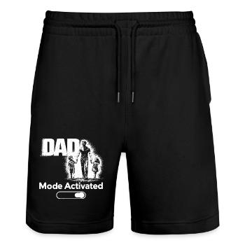Dad Mode Activated Shirt Father Kids Gift - Stanley/Stella Trainer Unisex Organic Jogging Shorts - black - Front - Nik (191cm) & Marisol (170cm)