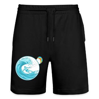 Yachtsurf Ocean Wave - Sports nautiques extrêmes - Short de jogging bio TRAINER Stanley/Stella unisexe - noir - Devant - Nik (191cm) & Marisol (170cm)