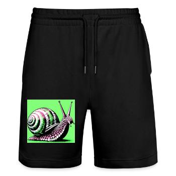 Escargot - Short de jogging bio TRAINER Stanley/Stella unisexe - noir - Devant - Nik (191cm) & Marisol (170cm)