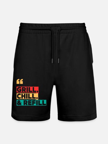 Grill, Chill & Refill - Stanley/Stella Trainer Unisex Organic Jogging Shorts - black