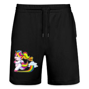 Joggeur licorne sport de jogging - Short de jogging bio TRAINER Stanley/Stella unisexe - noir - Devant - Nik (191cm) & Marisol (170cm)