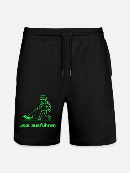 Exe ausführen Informatic Programming Geschenk - Stanley/Stella Unisex Bio Joggingshorts Trainer - Schwarz