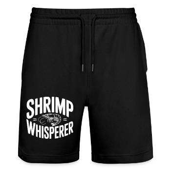 Le Murmureur de Crevettes - Short de jogging bio TRAINER Stanley/Stella unisexe - noir - Devant - Nik (191cm) & Marisol (170cm)