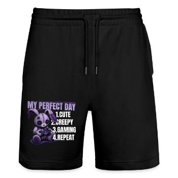 Pastel Goth Soft Goth Gaming Gamer - Short de jogging bio TRAINER Stanley/Stella unisexe - noir - Devant - Nik (191cm) & Marisol (170cm)