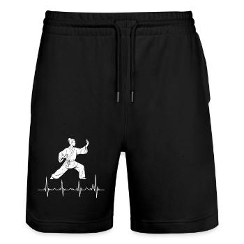 Tai Chi Zen Meditation – Chi Qigong Training - Stanley/Stella Trainer Unisex Organic Jogging Shorts - black - Front - Nik (191cm) & Marisol (170cm)