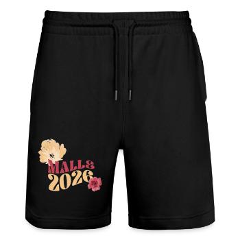 Mall & 2026 Blumenkraft - Short de jogging bio TRAINER Stanley/Stella unisexe - noir - Devant - Nik (191cm) & Marisol (170cm)