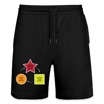 Verhaltenstherapie Therapie Verhalten - Stanley/Stella Unisex Bio Joggingshorts Trainer  - Schwarz - Vorne - Nik (191cm) & Marisol (170cm)