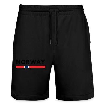 Norwegen - Stanley/Stella Unisex Bio Joggingshorts Trainer  - Schwarz - Vorne - Nik (191cm) & Marisol (170cm)