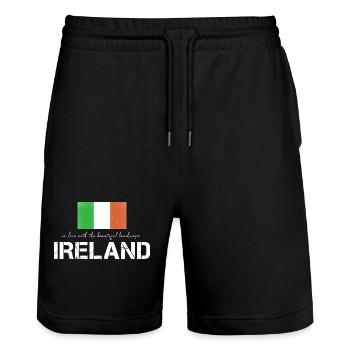 Irlande Irlande Drapeau irlandais - Short de jogging bio TRAINER Stanley/Stella unisexe - noir - Devant - Nik (191cm) & Marisol (170cm)