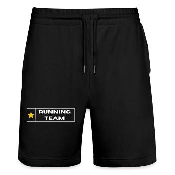 Running Team - Stanley/Stella Trainer Unisex Organic Jogging Shorts - black - Front - Nik (191cm) & Marisol (170cm)